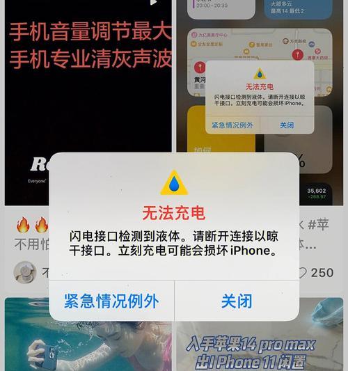 苹果13充电口进水了怎么办（解决苹果13充电口进水问题的方法和注意事项）