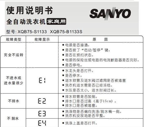 三洋洗衣机故障E7的解决方法（探索三洋洗衣机E7故障的原因以及相应的解决方案）