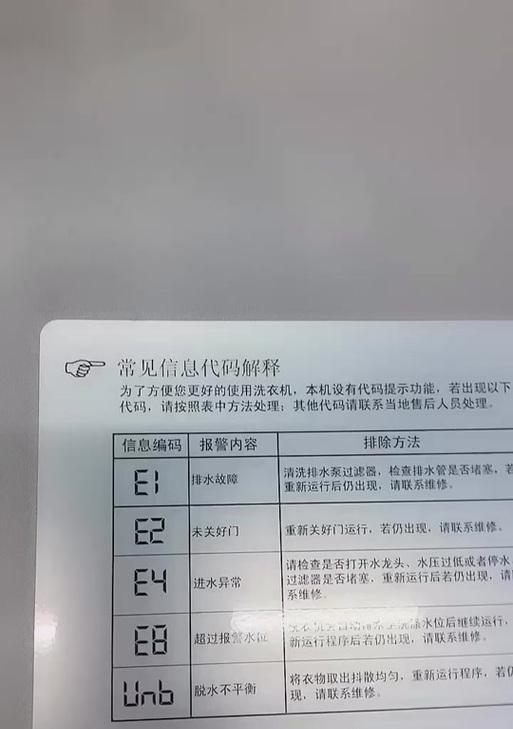 美菱洗衣机E2故障原因及处理方法（解析E2故障）